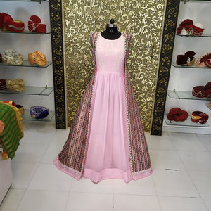 Madhuri Pink Villa Gown (Semi-Stitch)