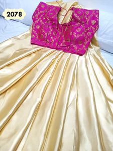satin saree with readymade blouse