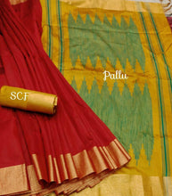 Load image into Gallery viewer, Raw Silk Saree With Contrast Pallu