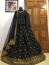 Load image into Gallery viewer, PRESENTING NEW DESIGNER LAHENGA CHOLI BLACK COLOR