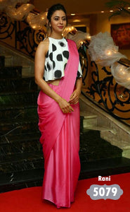 satin saree with Japan Digital Print blouse 10colors