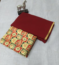 Load image into Gallery viewer, Georgette with Beautiful foil Patti saree
