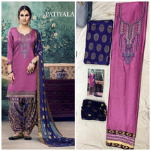 Load image into Gallery viewer, Jacquard Patiyala Satin Cotton with Embroidary Work Salwar