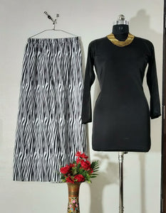 GOOD QUALITY HEAVY LYCRA STACHEBAL TOP WITH BEAUTIFUL FULLY STITCHED CREPE SILK PLAZZO