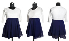 Load image into Gallery viewer, Exclusive Designer White &amp;Blue  Dress