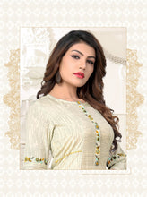 Load image into Gallery viewer, Beige Color Cotton Full Stitched Ready Made Kurti