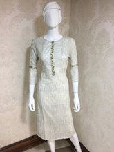 Load image into Gallery viewer, Beige Color Cotton Full Stitched Ready Made Kurti