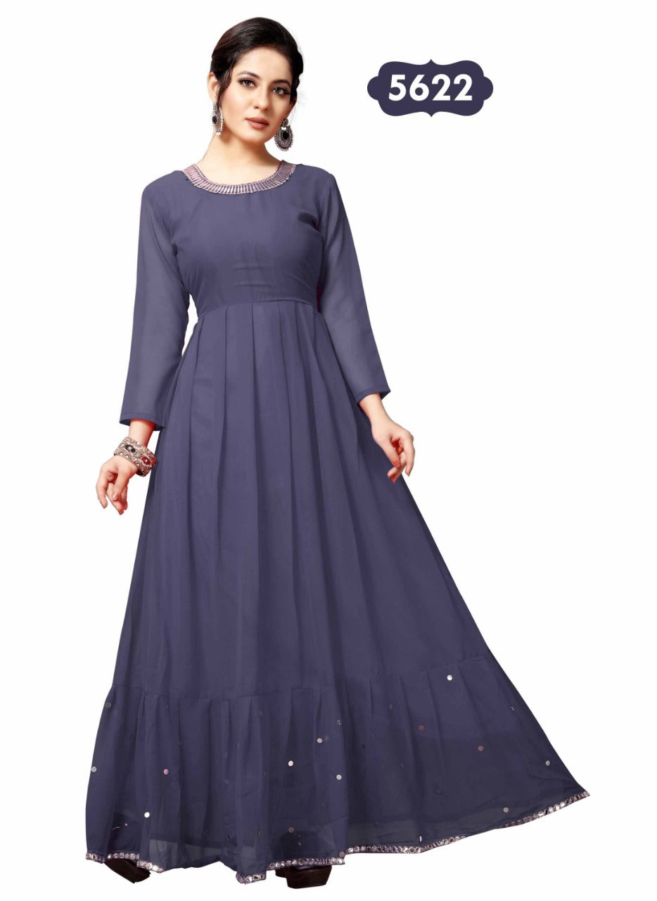 Long Indian Dress With Frill Mirror Hand Work Daimond Long Sleeves Wit Khatumbdi-Fashion Long Indian Dress With Frill Mirror Hand Work Daimond Long Sleeves Wit Khatumbdi-Fashion