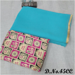 Georgette with Beautiful foil Patti saree