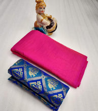 Load image into Gallery viewer, PRESENTS PLAIN SAREES WITH SUPERB JAQUARD BLOUSE.
