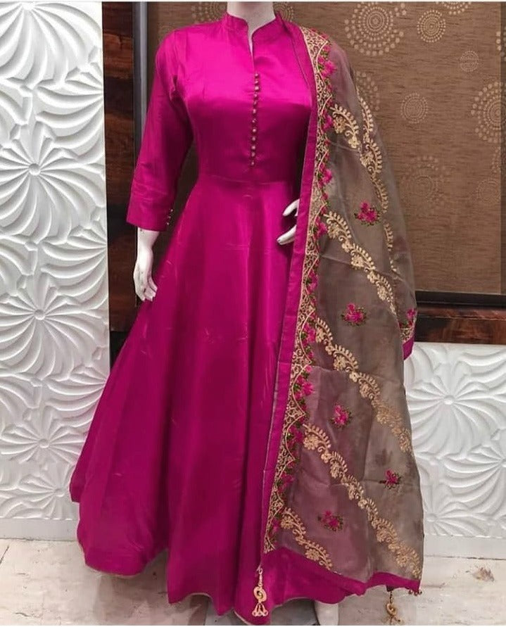 Gajari Color Designer Drapping Gown in Georgette With Double Layer for  Party in USA UK Malaysia South Africa Dubai Singapore