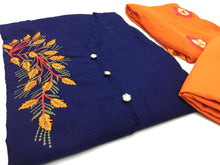 Load image into Gallery viewer, Cotton slab embroidered 16 colours Semi Stitched kurti