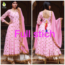 Load image into Gallery viewer, Salwar   fox Georgette full ghera and jari and gold embroidered work