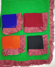 Load image into Gallery viewer, Georgette With Digital Printed Bangalorey  Cotton Ruffle saree