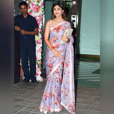 Shilpa Shetty Magenta Saree