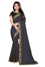 Load image into Gallery viewer, Georgette Bangalori Silk Saree