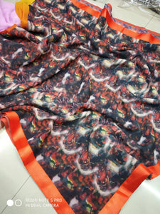 pure Georgette with less border saree