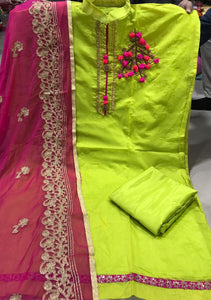 Modar silk with santoon inner & Bottom Kasturi kurtis