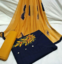 Load image into Gallery viewer, Cotton slab embroidered 16 colours Semi Stitched kurti