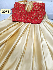 satin saree with readymade blouse