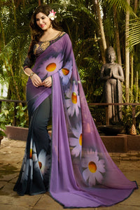 Hand printed sarees multicolor