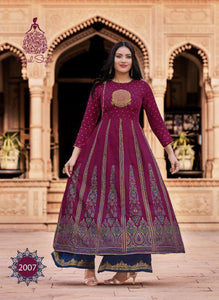 KAJAL STYLE HEAVY LOAN COTTON EITH ORDINARY PRINT WINE COLOR
