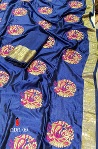 ROUND SHAPE PEACOCK EMBROIDERY WORK SAREE