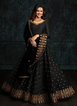 Load image into Gallery viewer, PRESENTING NEW DESIGNER LAHENGA CHOLI BLACK COLOR