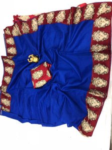 CHANDERI SILK WITH PRINT SAREE