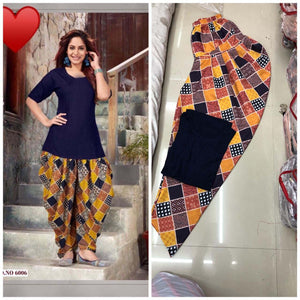 Kurti  Dhoti Reyon Crepe Fancy Design & Printed