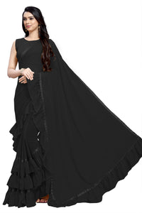 The Ruffle Saree  Georgette