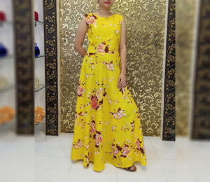 Peach,Purple,Yellow,Light Pink  Satrangi Gown