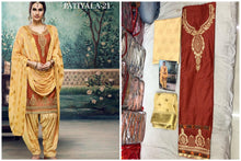 Load image into Gallery viewer, Jacquard Patiyala Satin Cotton with Embroidary Work Salwar