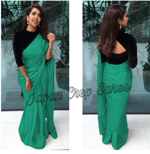 New Bollywood Hit Design  Heavy Japan Satin Crepe  saree