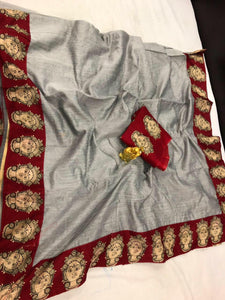 CHANDERI SILK WITH PRINT SAREE
