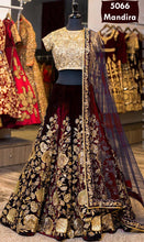 Load image into Gallery viewer, Lehenga Choli velvetlehenga blouse set is adorned with  all-over floral machine embroidery.
