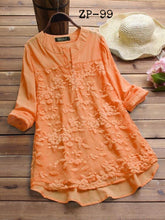 Load image into Gallery viewer, pure cotton with complete thread work in the front and back neck  kurtis