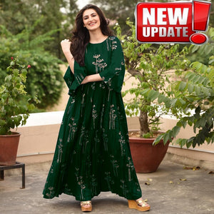 RAYON WITH BLOCK PRINT KURTI