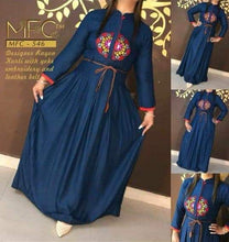 Load image into Gallery viewer, SELFIE STYLE KURTI FULL SLEEVES BLUE COLOR