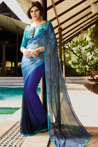 Hand printed sarees multicolor