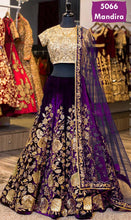 Load image into Gallery viewer, Lehenga Choli velvetlehenga blouse set is adorned with  all-over floral machine embroidery.